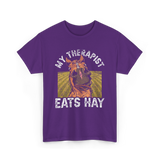 My Therapist Eats Hay Horse Rider T-Shirt - Purple