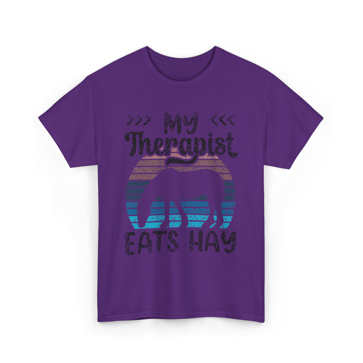 My Therapist Eats Hay Horse Rider T-Shirt - Purple