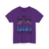 My Therapist Eats Hay Horse Rider T-Shirt - Purple