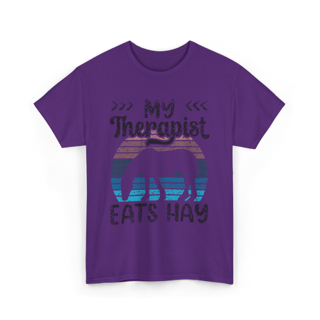 My Therapist Eats Hay Horse Rider T-Shirt - Purple