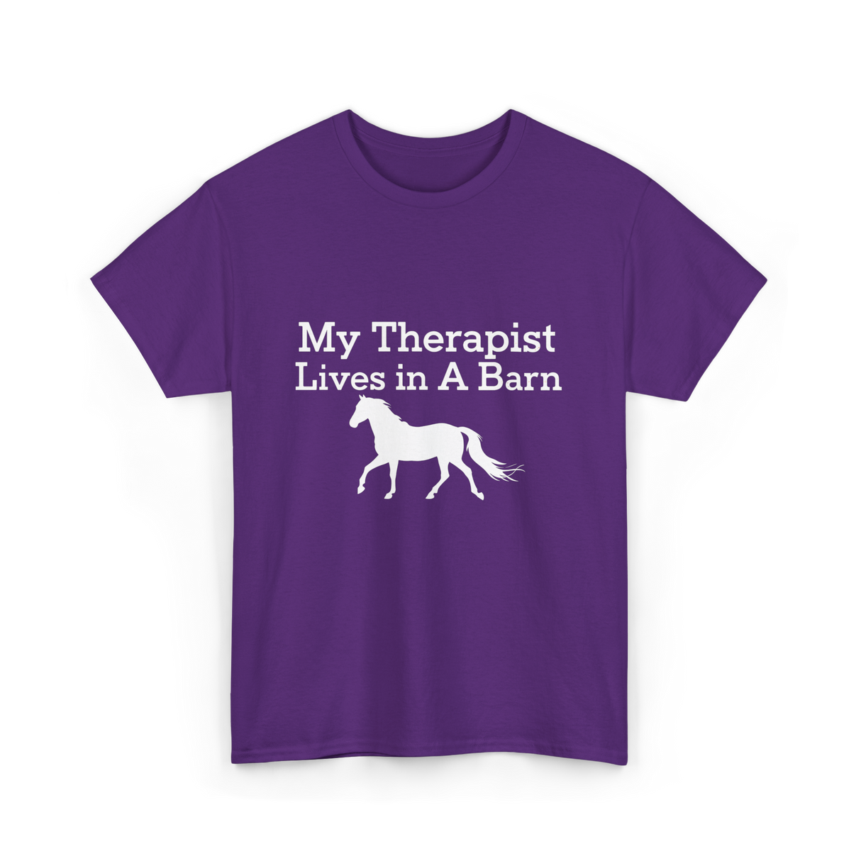 My Therapist Lives in A Barn Horse T-Shirt - Purple