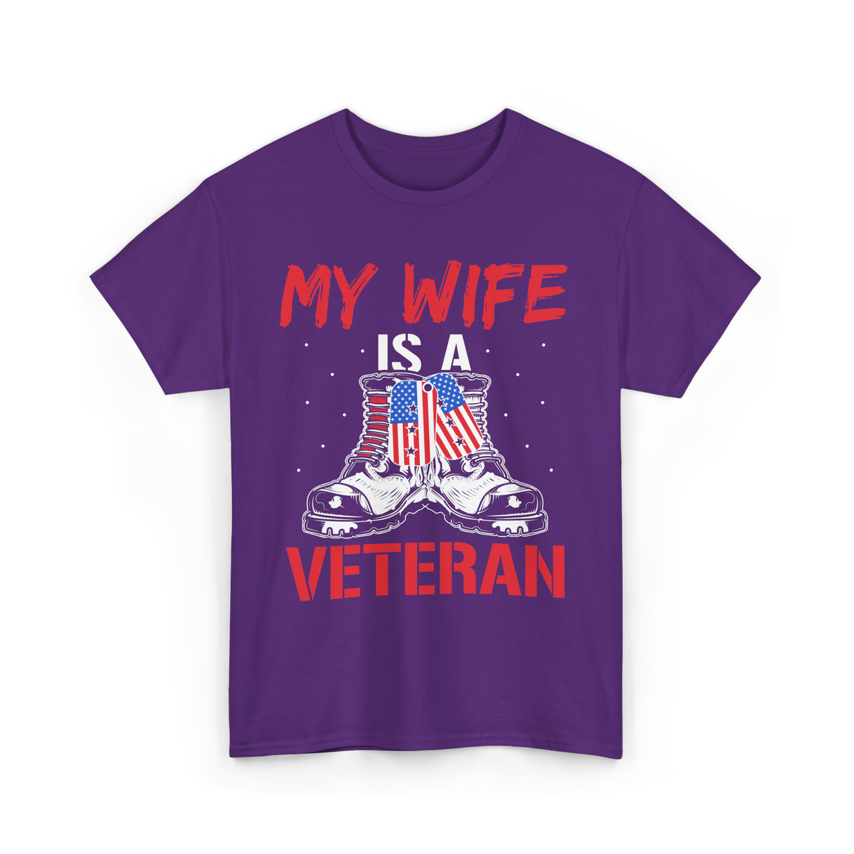 My Wife American Veteran Military T-Shirt - Purple