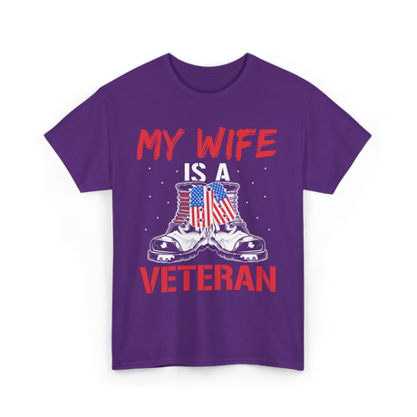 My Wife American Veteran Military T-Shirt - Purple