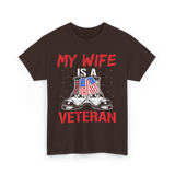 My Wife American Veteran Military T-Shirt - Dark Chocolate