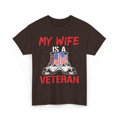 My Wife American Veteran Military T-Shirt - Dark Chocolate