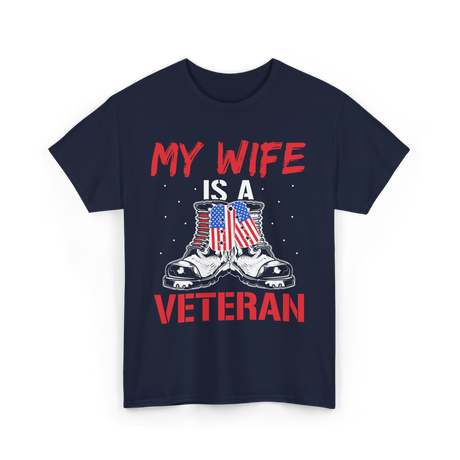 My Wife American Veteran Military T-Shirt - Navy