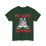 My Wife American Veteran Military T-Shirt - Forest Green