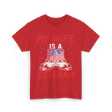 My Wife American Veteran Military T-Shirt - Red