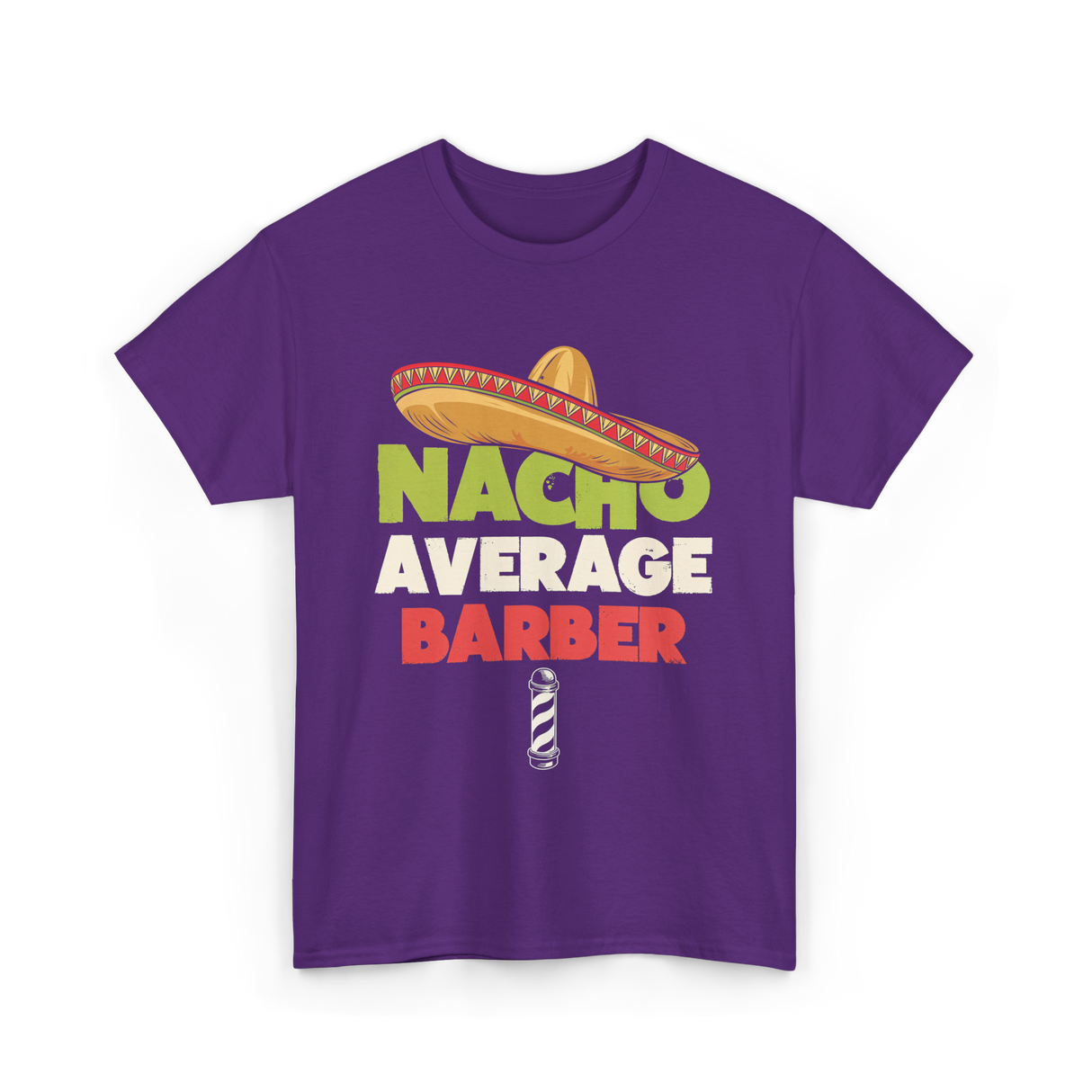 Nacho Average Barber Barber Shop T-Shirt - Purple