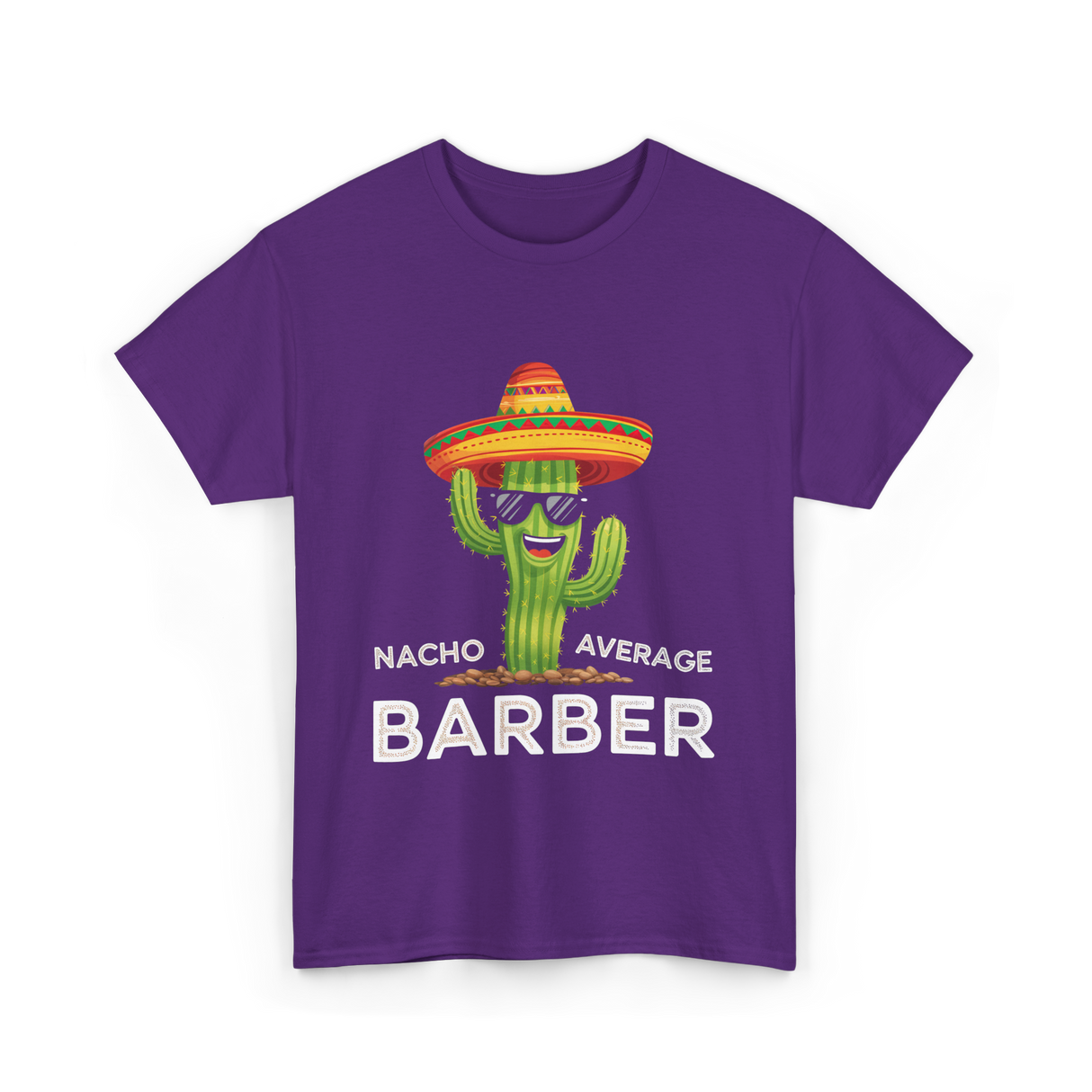 Nacho Average Barber Barbering T-Shirt - Purple