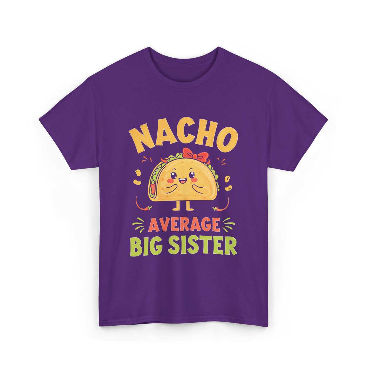 Nacho Average Big Sister Taco T-Shirt - Purple