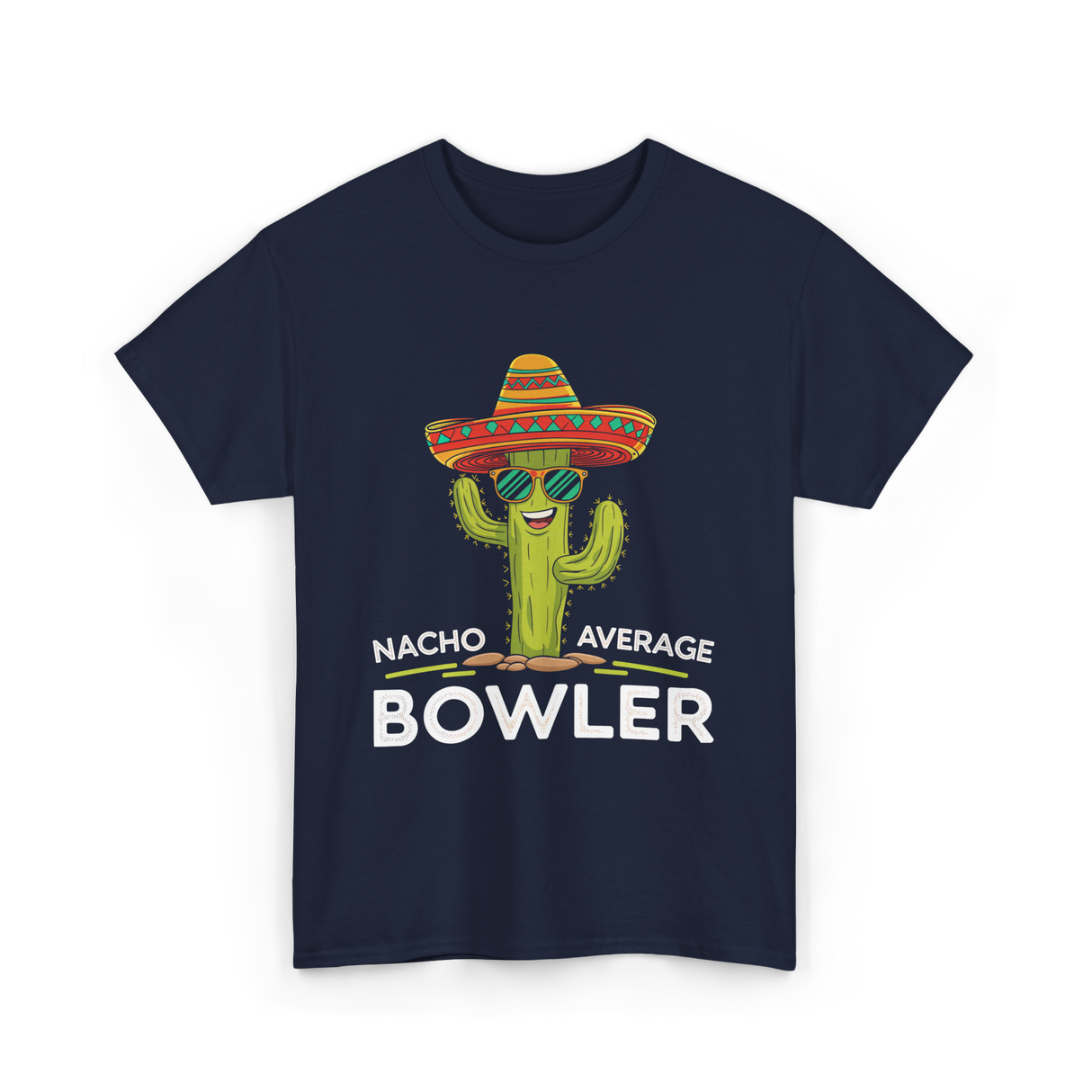 Nacho Average Bowler Bowling T-Shirt - Navy