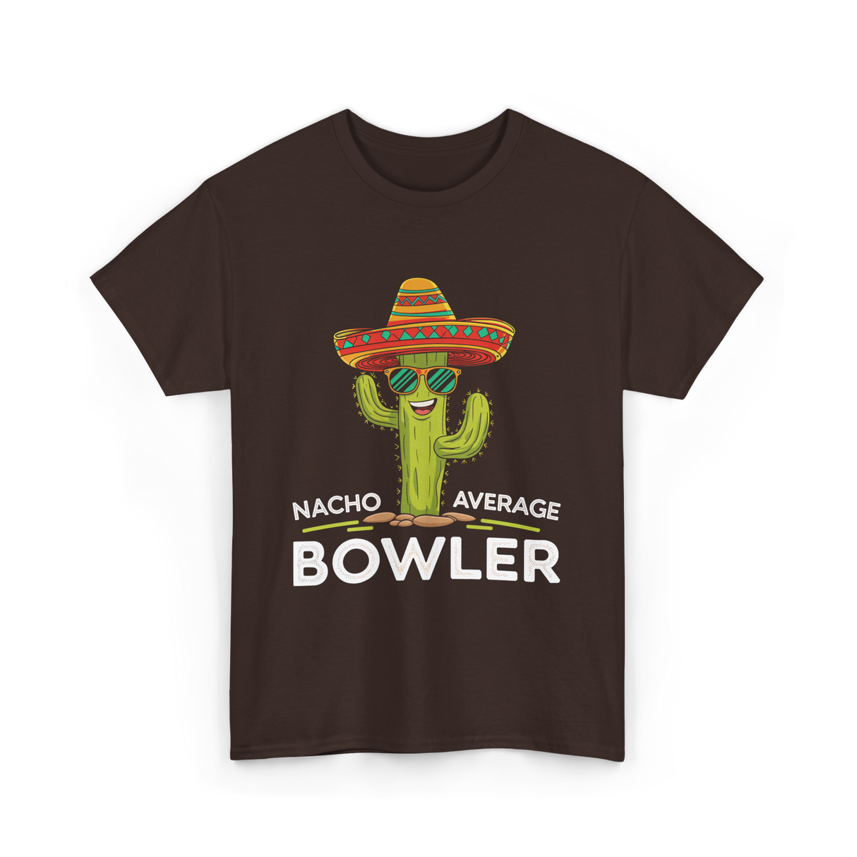 Nacho Average Bowler Bowling T-Shirt - Dark Chocolate