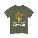 Nacho Average Bowler Bowling T-Shirt - Military Green