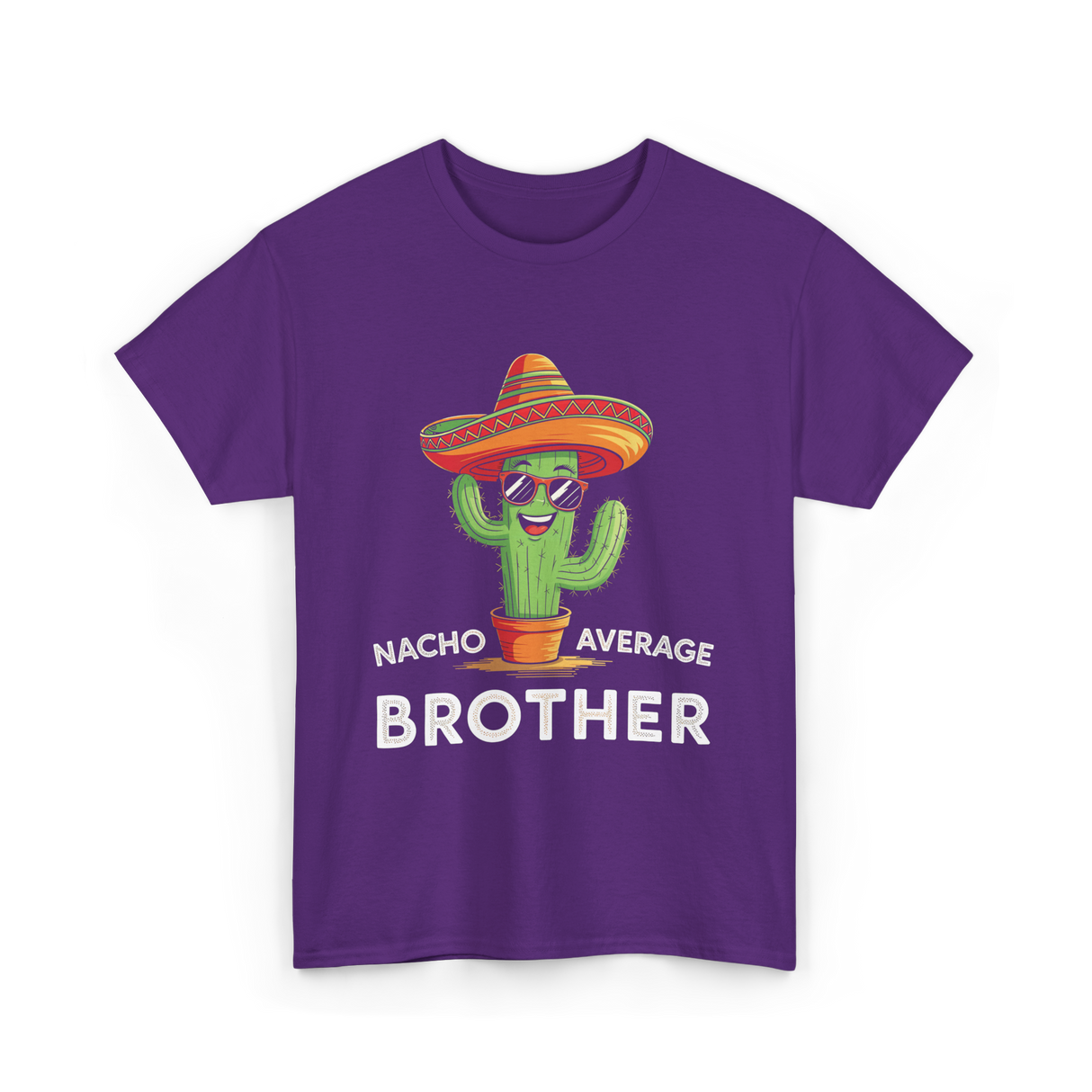 Nacho Average Brother Cactus T-Shirt - Purple