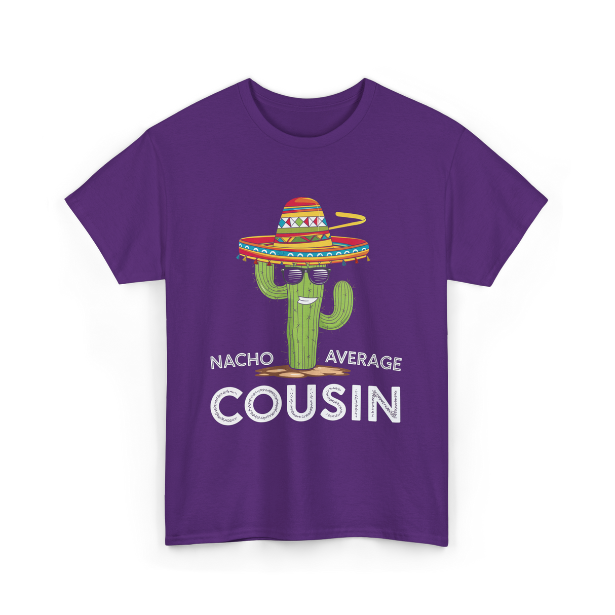 Nacho Average Cousin Cactus T-Shirt - Purple