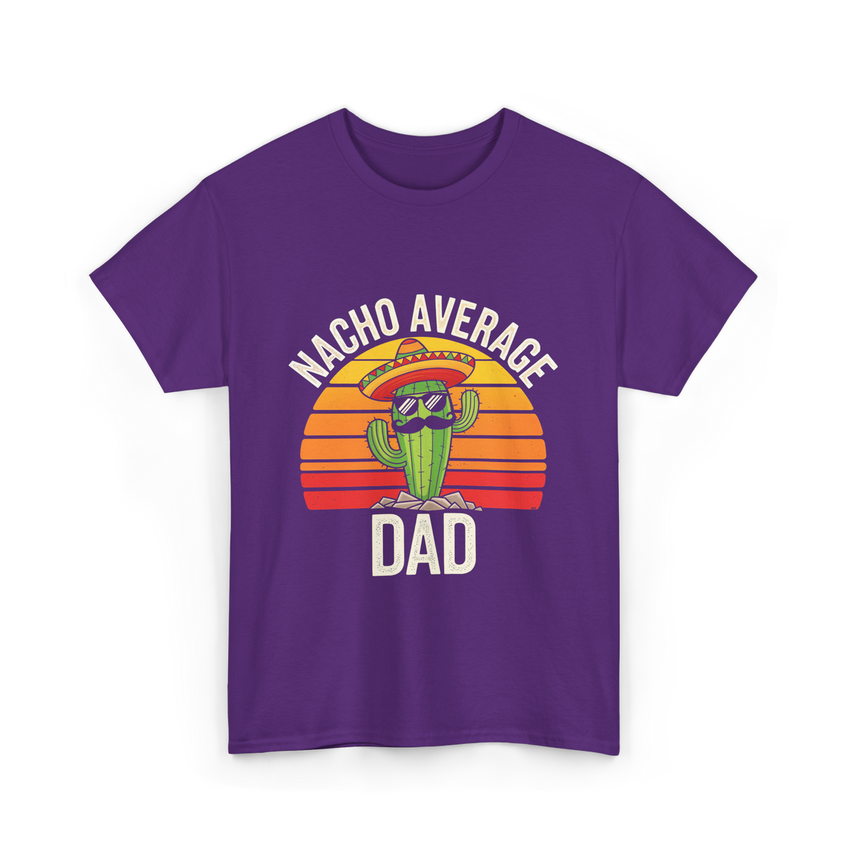 Nacho Average Dad Cactus T-Shirt - Purple