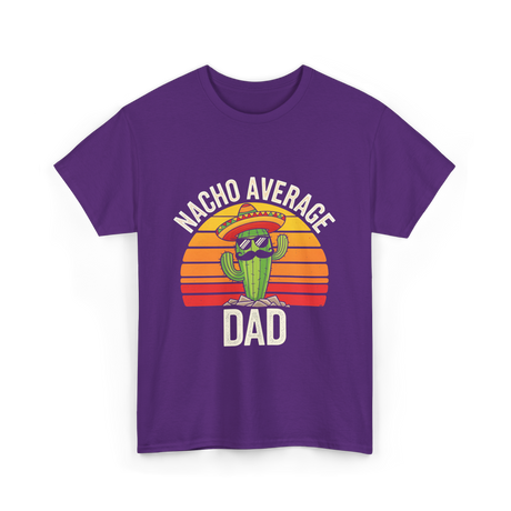 Nacho Average Dad Cactus T-Shirt - Purple