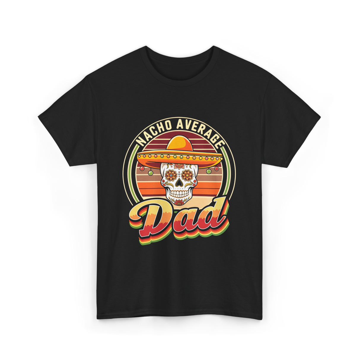 Nacho Average Dad Skull T-Shirt - Black