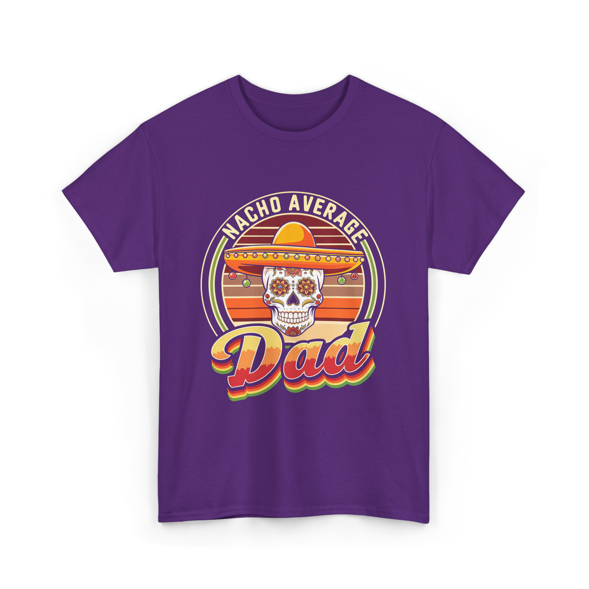 Nacho Average Dad Skull T-Shirt - Purple