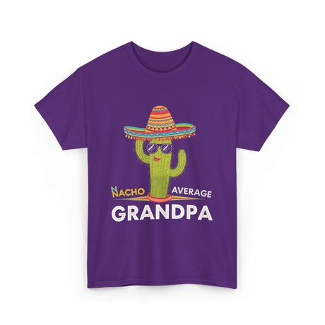 Nacho Average Grandpa Cactus T-Shirt - Purple