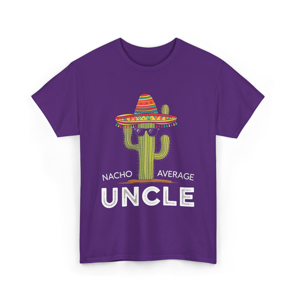 Nacho Average Uncle Cactus T-Shirt - Purple