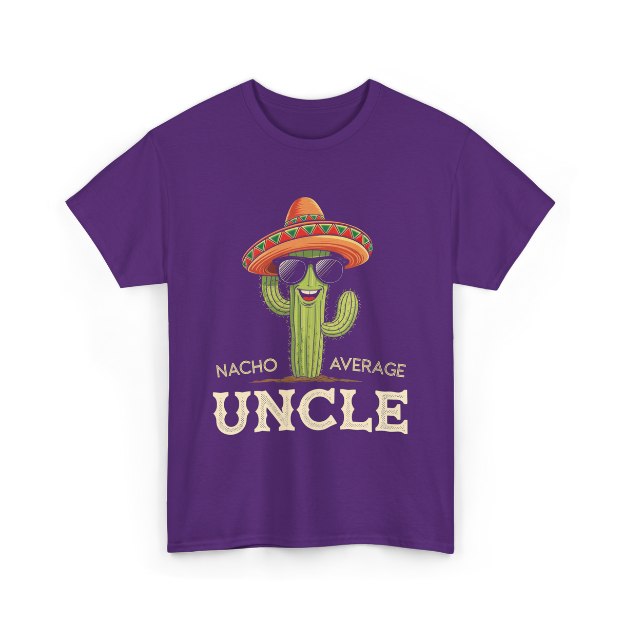 Nacho Average Uncle Cactus T-Shirt - Purple