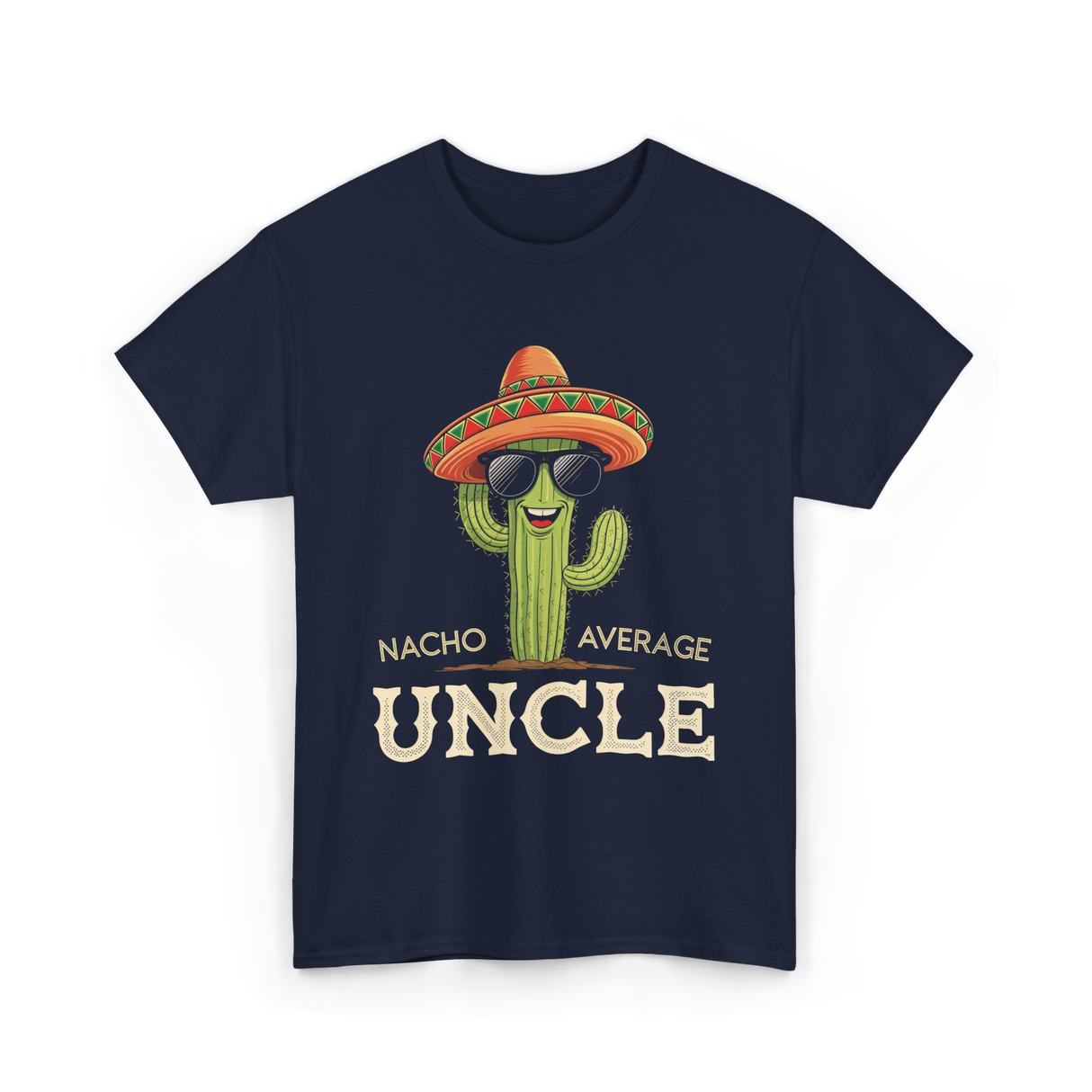 Nacho Average Uncle Cactus T-Shirt - Navy