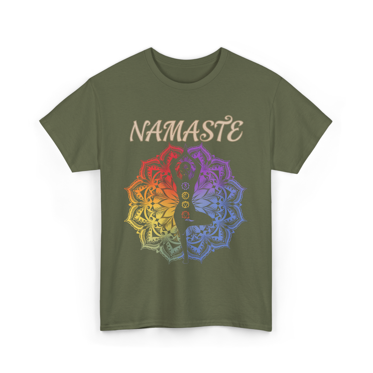 Namaste Yoga Spirit Meditation T-Shirt - Military Green