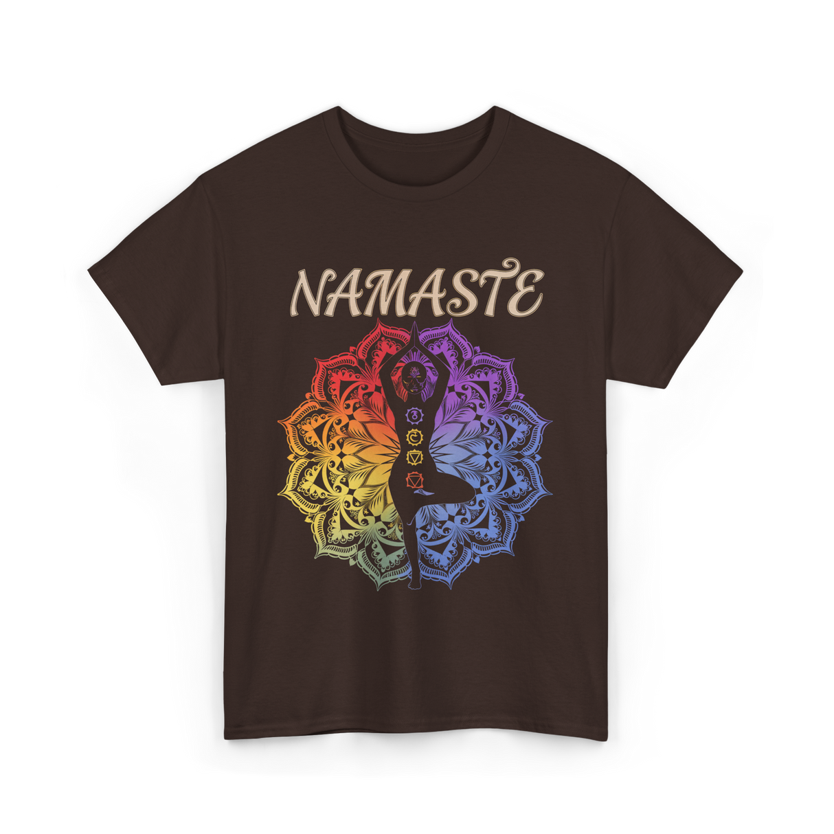 Namaste Yoga Spirit Meditation T-Shirt - Dark Chocolate