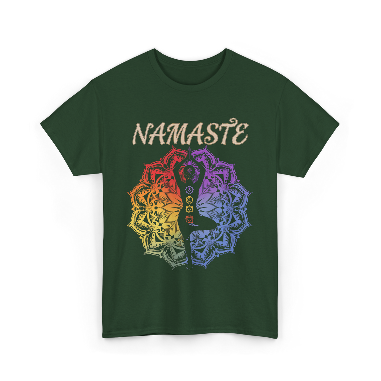 Namaste Yoga Spirit Meditation T-Shirt - Forest Green