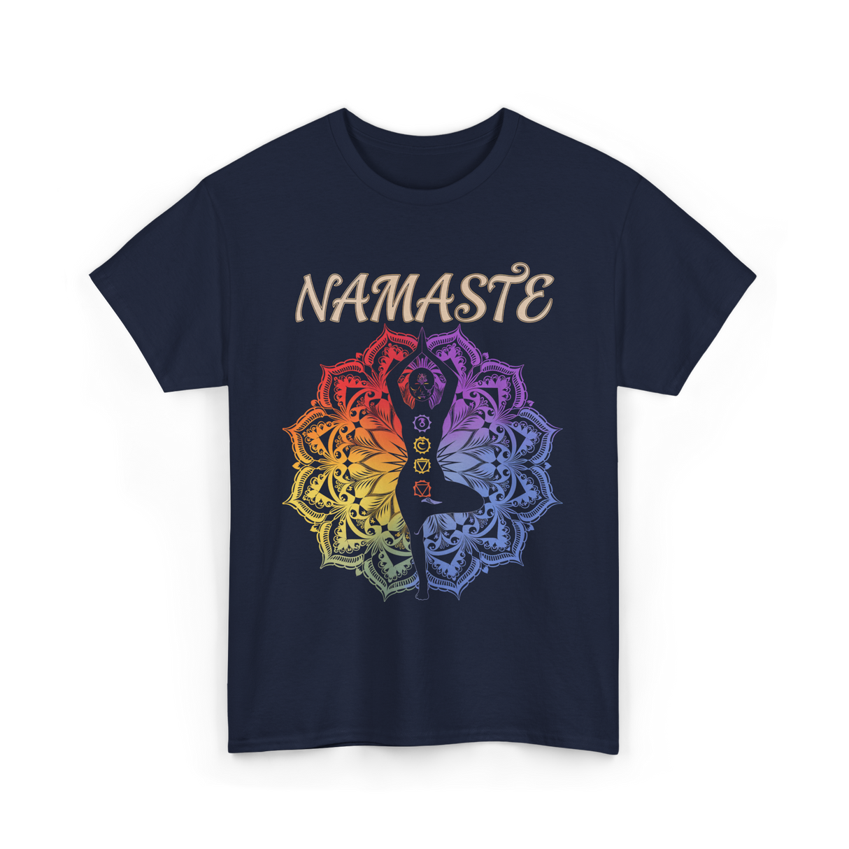 Namaste Yoga Spirit Meditation T-Shirt - Navy