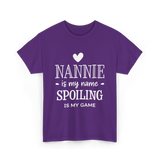 Nannie Is My Name Spoiling Game T-Shirt - Purple