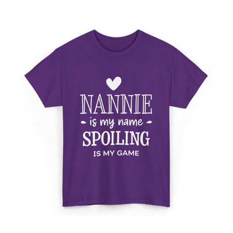 Nannie Is My Name Spoiling Game T-Shirt - Purple