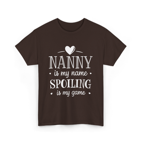 Nanny is my name spoiling game T-Shirt - Dark Chocolate