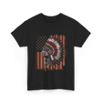 Native American Headdress Patriotism Chief T-Shirt - Black