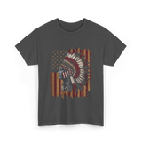 Native American Headdress Patriotism Chief T-Shirt - Dark Heather