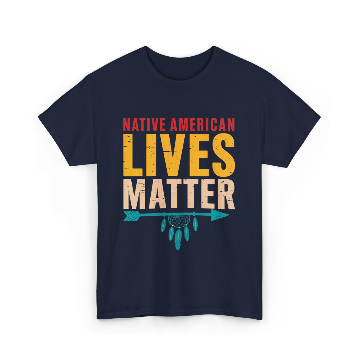 Native American Lives Matter Activism T-Shirt - Navy