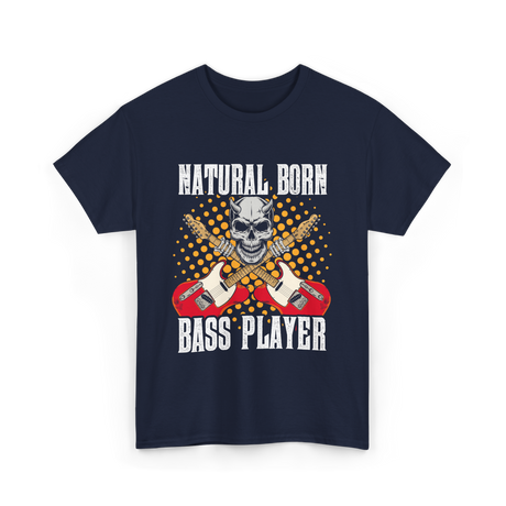 Natural Born Bass Player Music T-Shirt - Navy