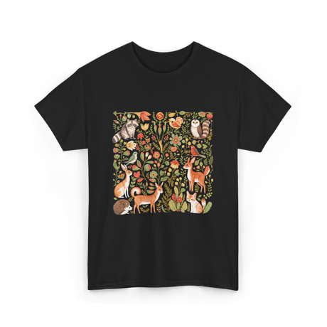 Nature Lover Forest Animals T-Shirt - Black