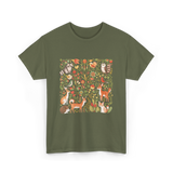 Nature Lover Forest Animals T-Shirt - Military Green