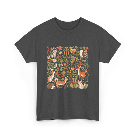 Nature Lover Forest Animals T-Shirt - Dark Heather