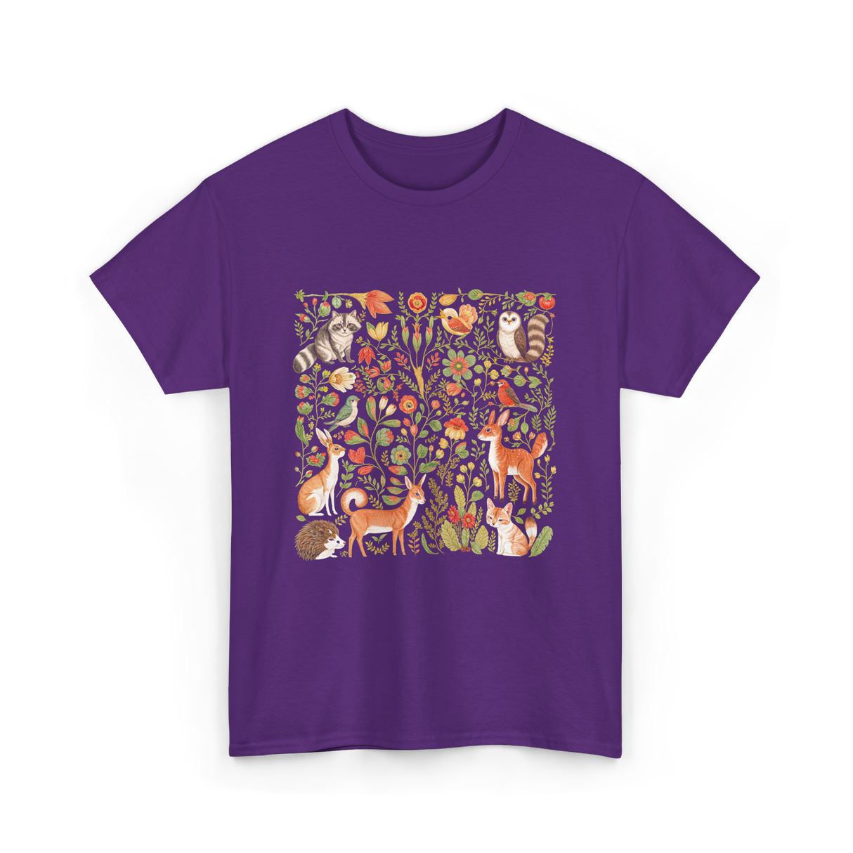 Nature Lover Forest Animals T-Shirt - Purple