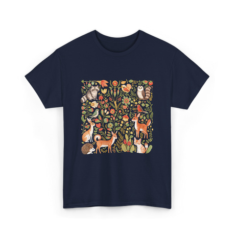 Nature Lover Forest Animals T-Shirt - Navy