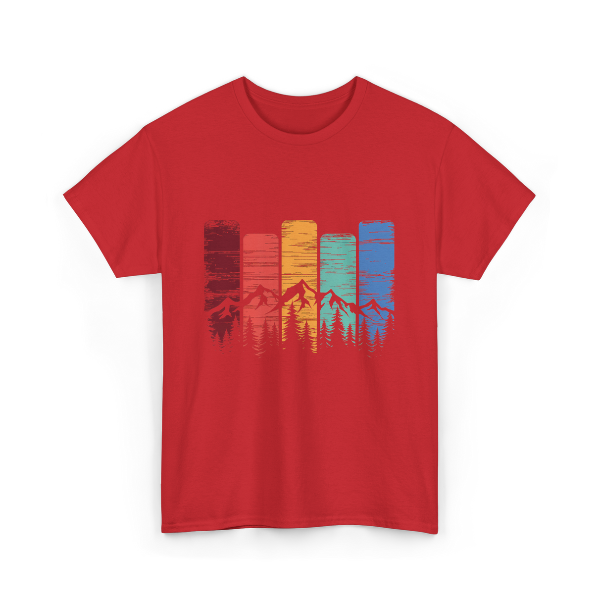 Nature Mountains Hiking Outdoors T-Shirt - Red