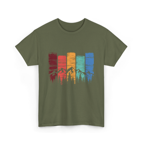 Nature Mountains Hiking Outdoors T-Shirt - Military Green