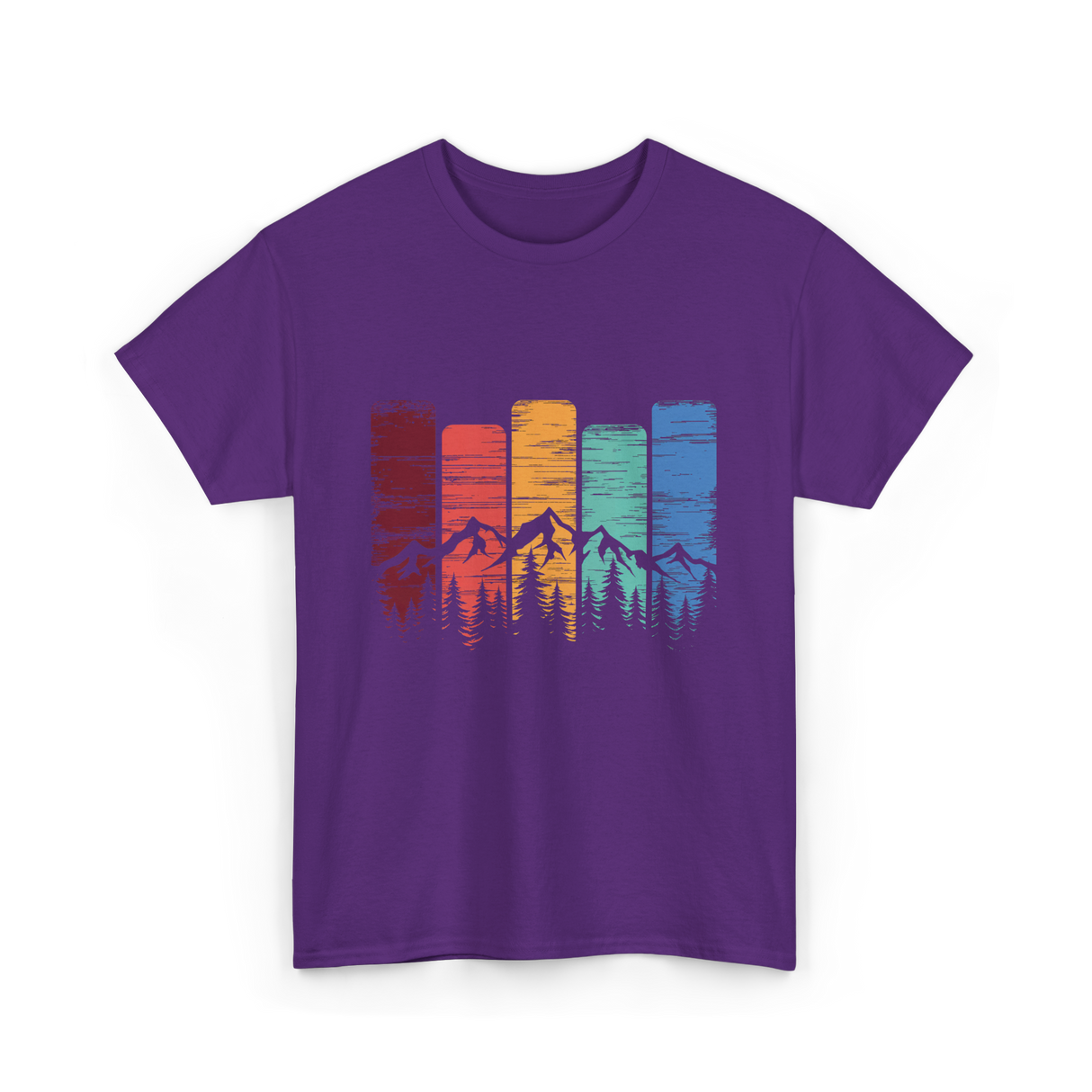 Nature Mountains Hiking Outdoors T-Shirt - Purple