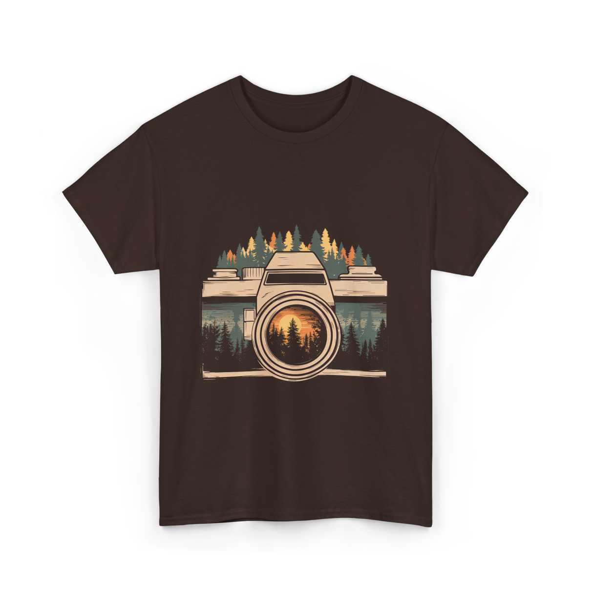 Nature Photography Camera T-Shirt - Dark Chocolate