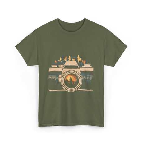 Nature Photography Camera T-Shirt - Military Green