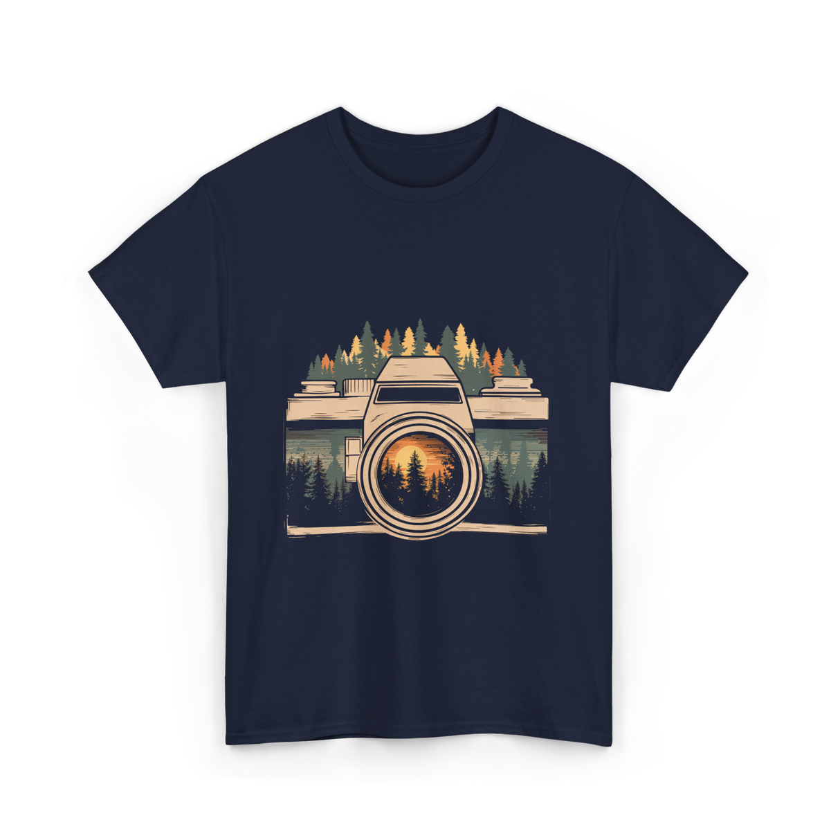 Nature Photography Camera T-Shirt - Navy